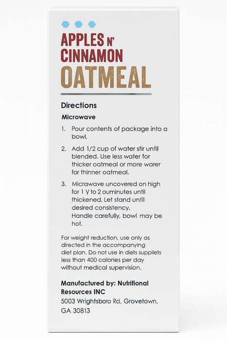 Fit Wise Apples and Cinnamon Oatmeal Box