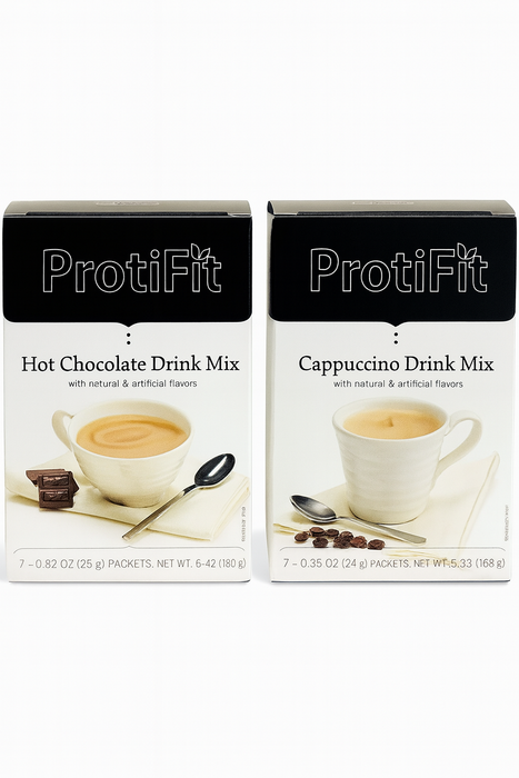 Proti Fit Hot Chocolate and Decaf Cappuccino High Protein Diet Bundle (14 Servings)