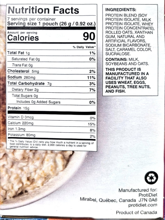 Proti Diet Maple Brown Sugar Oatmeal Box