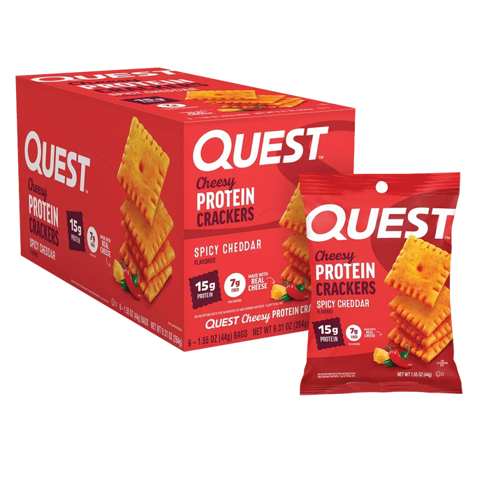 Quest Spicy Cheddar Cheese Crackers - 1 Box