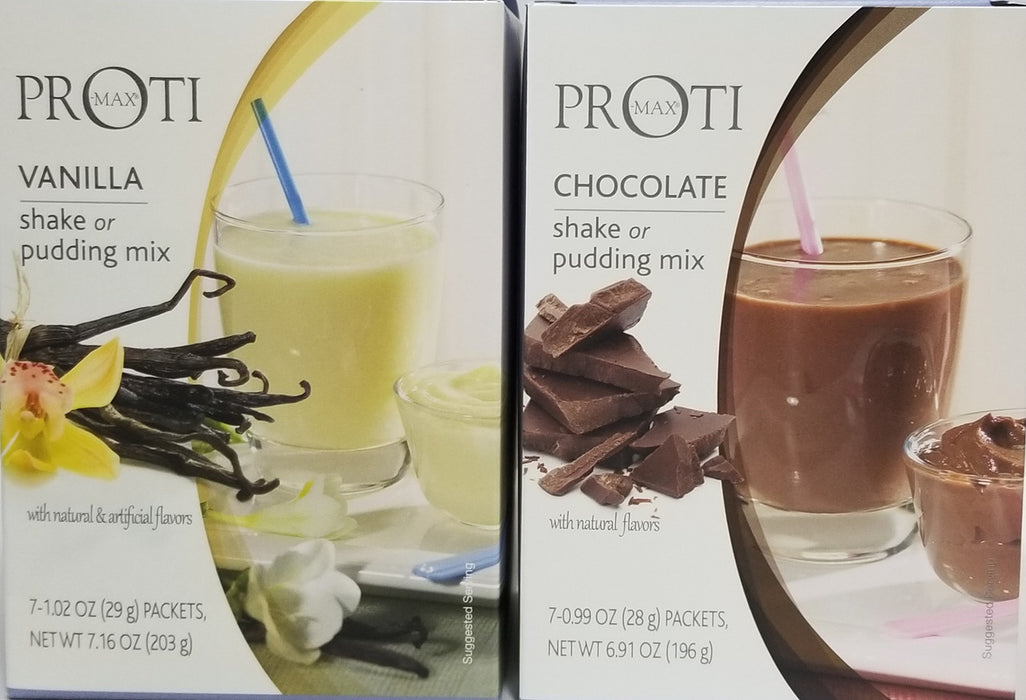 Proti Fit Chocolate and Vanilla Pudding-Shake High Protein Diet Bundle (14 Servings)