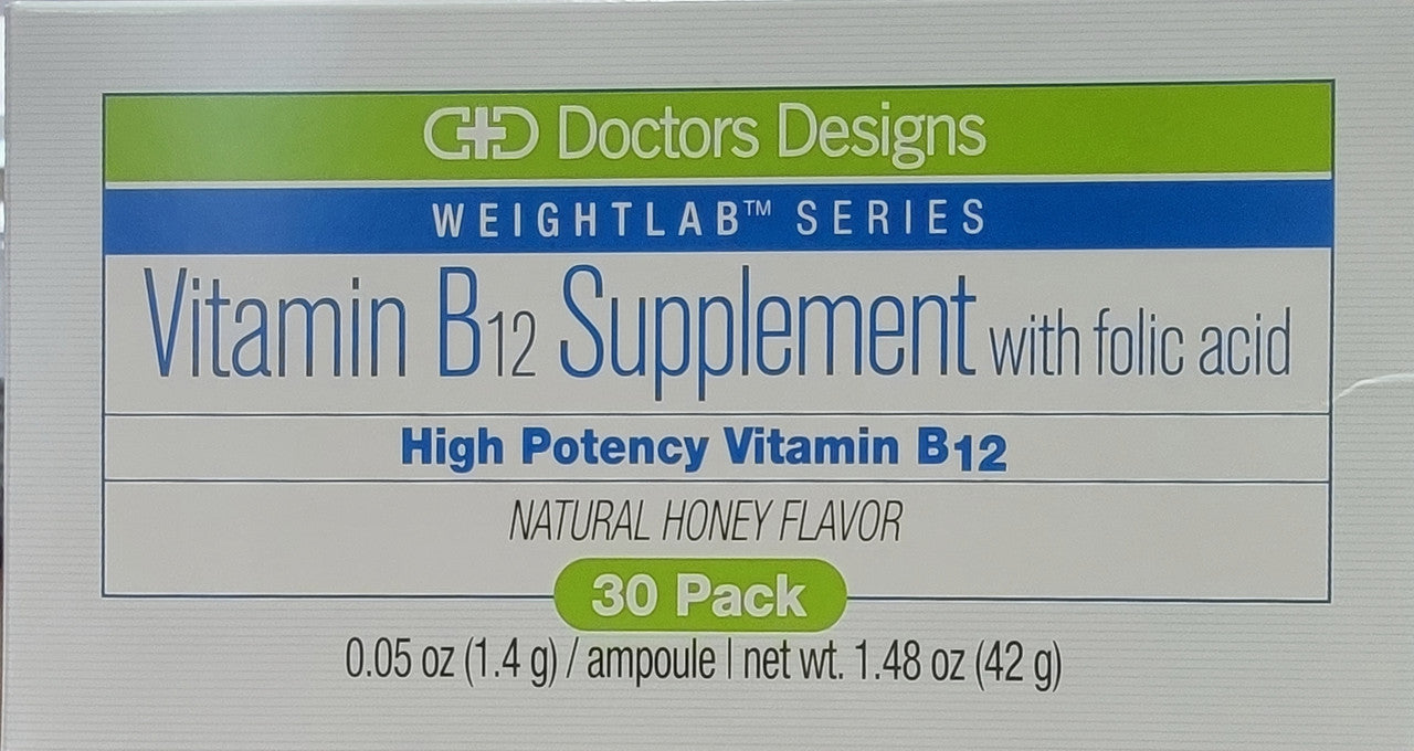 Doctors Designs Vitamin B12 Supplement with Folic Acid (Honey Flavor) 1 Box