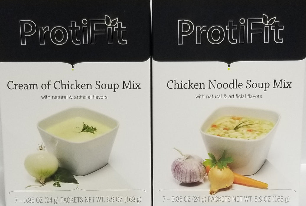 Proti Fit Chicken Noodle and Cream of Chicken Soup Diet Bundle Pack (14 Servings)